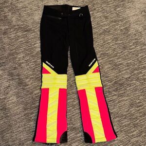 Sunice Schoeller SkiFans Vintage Ski Pants Black Neon Retro Style Size 32 Unisex